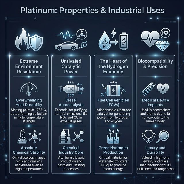 Platinum physical properties and industrial uses