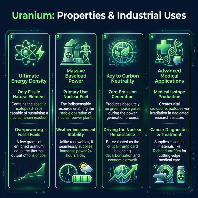 Uranium physical properties and industrial uses